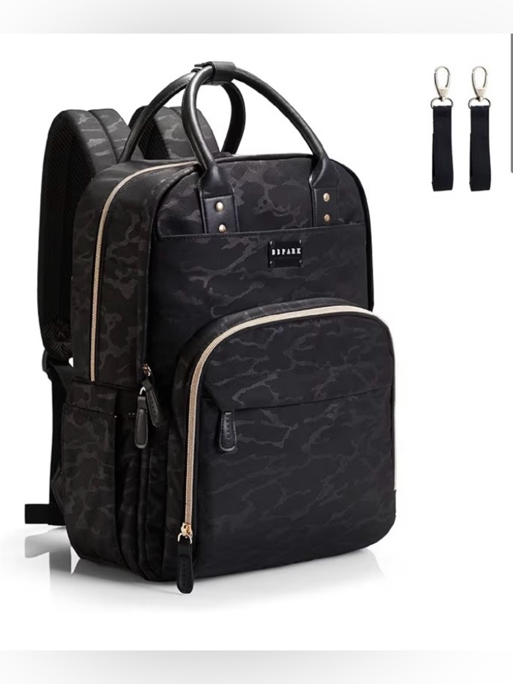 BBPARK Black diaper backpack